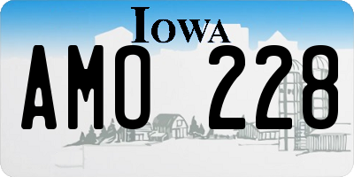 IA license plate AMO228