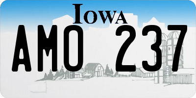 IA license plate AMO237