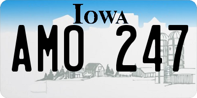 IA license plate AMO247