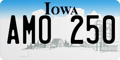 IA license plate AMO250