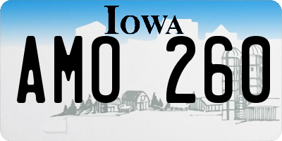IA license plate AMO260