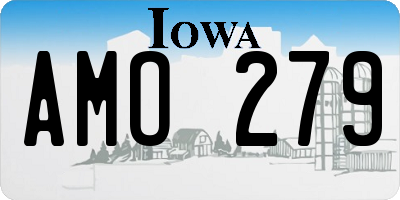 IA license plate AMO279