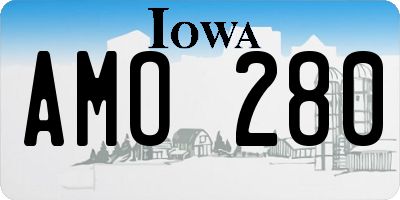 IA license plate AMO280