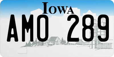IA license plate AMO289