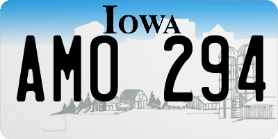 IA license plate AMO294