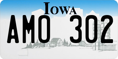 IA license plate AMO302