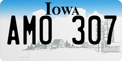 IA license plate AMO307