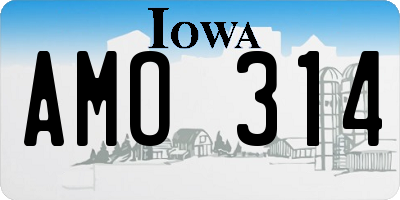 IA license plate AMO314