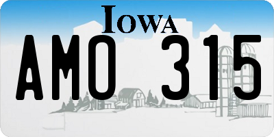 IA license plate AMO315