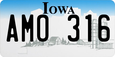 IA license plate AMO316