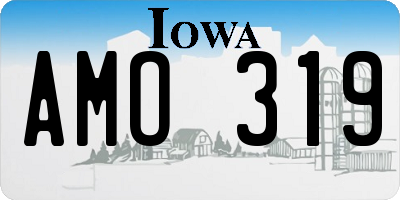 IA license plate AMO319