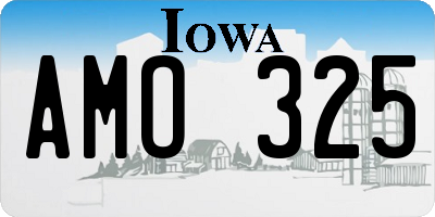 IA license plate AMO325