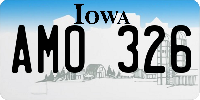 IA license plate AMO326