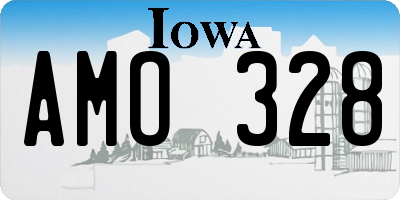 IA license plate AMO328