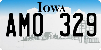 IA license plate AMO329