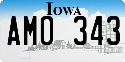 IA license plate AMO343