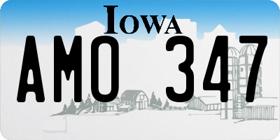 IA license plate AMO347