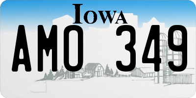 IA license plate AMO349