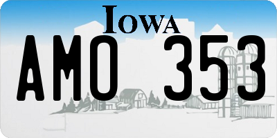 IA license plate AMO353