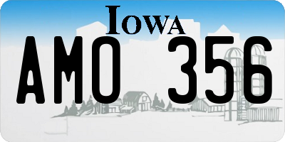 IA license plate AMO356