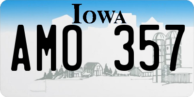 IA license plate AMO357