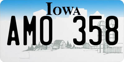 IA license plate AMO358