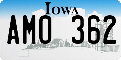 IA license plate AMO362