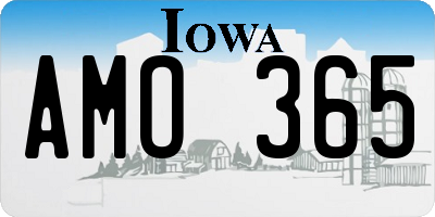 IA license plate AMO365
