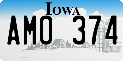 IA license plate AMO374