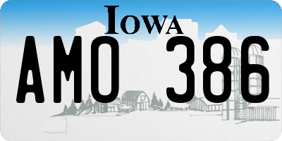 IA license plate AMO386