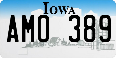 IA license plate AMO389