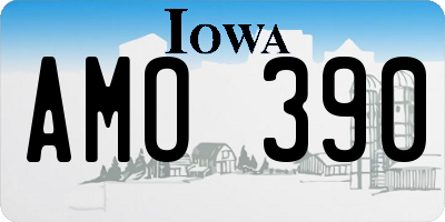 IA license plate AMO390