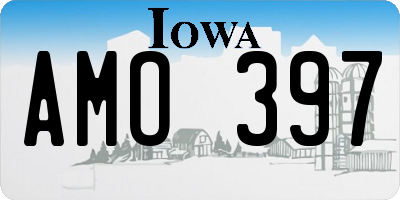 IA license plate AMO397