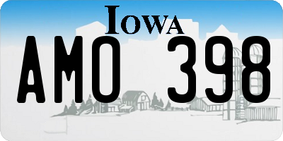 IA license plate AMO398