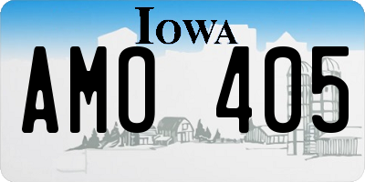 IA license plate AMO405