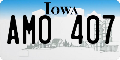 IA license plate AMO407