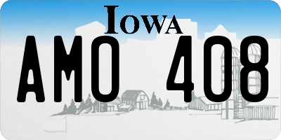 IA license plate AMO408