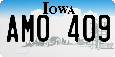 IA license plate AMO409