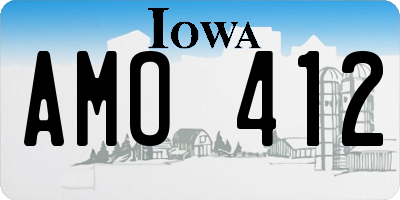IA license plate AMO412
