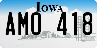 IA license plate AMO418