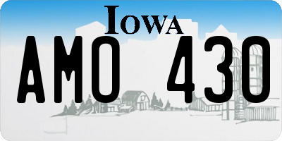 IA license plate AMO430