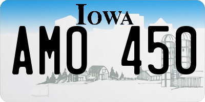 IA license plate AMO450