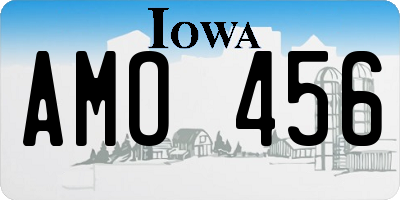 IA license plate AMO456