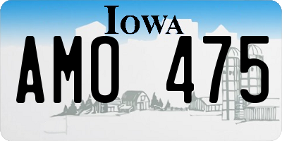 IA license plate AMO475