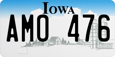IA license plate AMO476