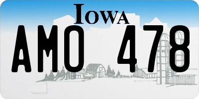 IA license plate AMO478