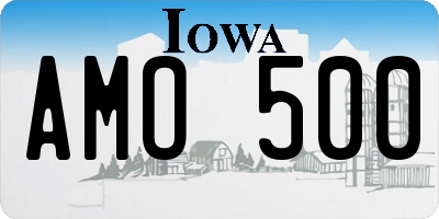 IA license plate AMO500