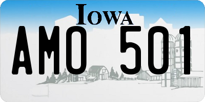 IA license plate AMO501