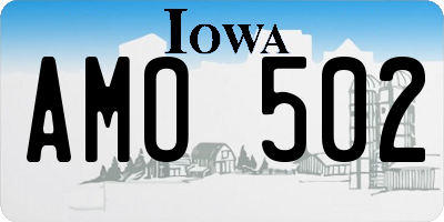 IA license plate AMO502