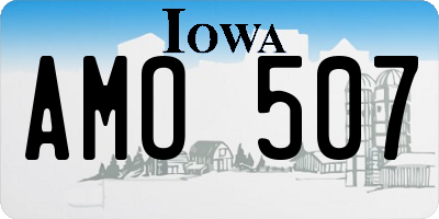 IA license plate AMO507